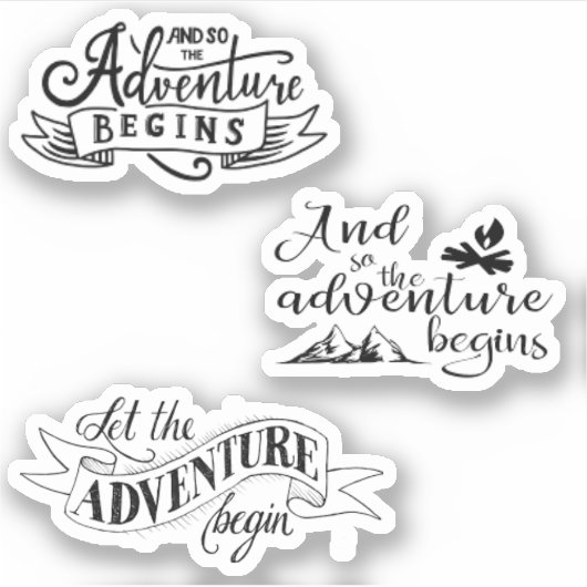 Und so beginnt das Abenteuer mit Aufklebern Aufkleber (Vorderseite)