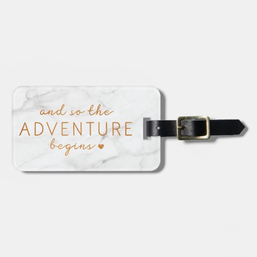 Und so beginnt das Abenteuer mit Marmor Gepäckanhänger (Vorderseite horizontal)