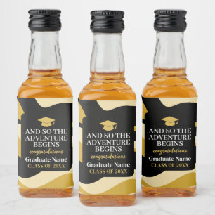 Und so beginnt das Abenteuer - Moderner Abschluss Alkoholflaschenetikett