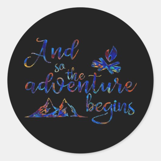 Und so beginnt das Abenteuer Runder Aufkleber (Vorderseite)
