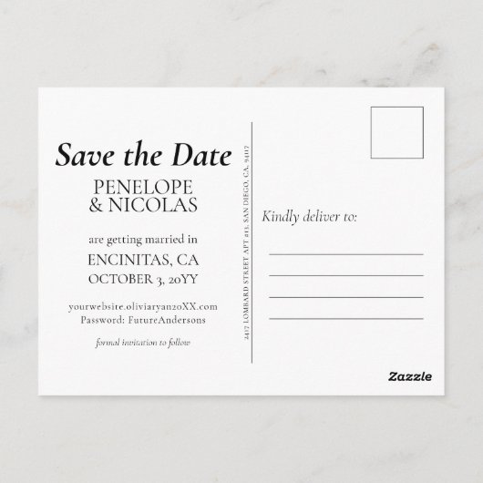 Und so beginnt das Abenteuer Save the Date mit der Postkarte (Rückseite)