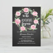 Und so beginnt das Abenteuer| Schulabschluss für K Einladung (Stehend Vorderseite)