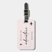 Und so beginnt das Abenteuer schwarz und rosa Gepäckanhänger (Vorderseite vertikal)