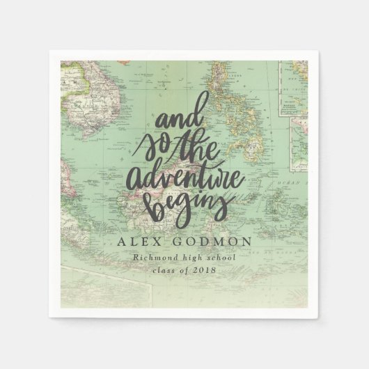 UND SO BEGINNT DAS ABENTEUER SERVIETTE (Vorderseite)