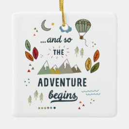 Und so beginnt das Adventure Travel Baby Zuhause F Keramikornament