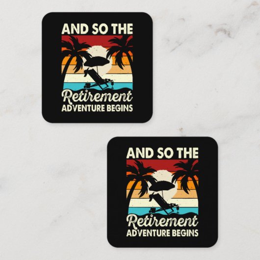 Und so beginnt das Rentenabenteuer Quadratische Visitenkarte (Vorne/Hinten)