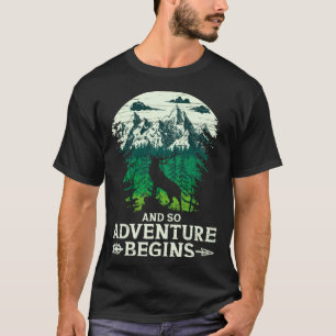 Und so beginnt die Abenteuer Camping Hirsch Vintag T-Shirt