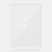 Und so beginnt ihre Geschichte mit dem Begrüßungss Acrylschild (Vorderseite)