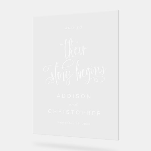 Und so beginnt ihre Geschichte mit dem Begrüßungss Acrylschild (Winkel)