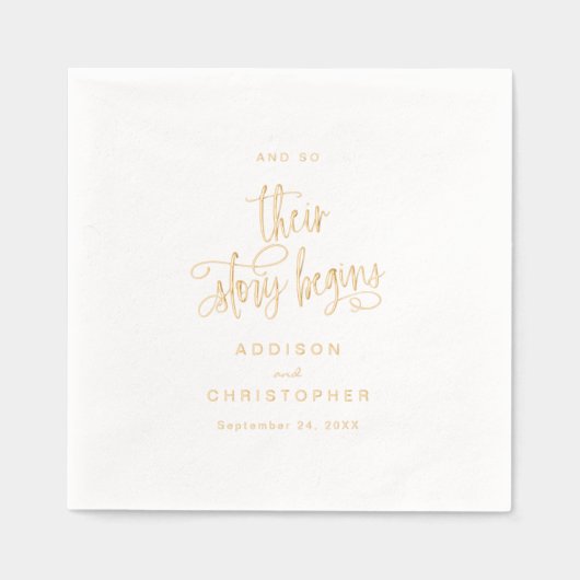 Und so beginnt ihre Geschichte mit der Skripthochz Servietten Mit Folie (Vorderseite)