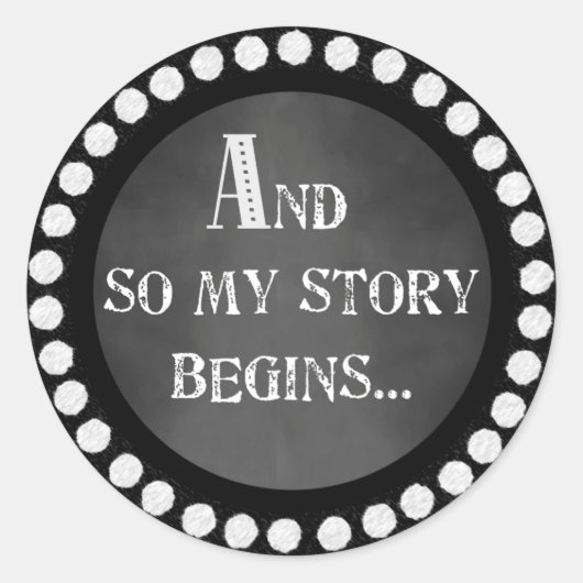 Und so beginnt meine Geschichte mit dem Chalk Desi Runder Aufkleber (Vorderseite)