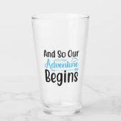 Und so beginnt unser Abenteuer | Neu verheiratetes Glas (Vorderseite)