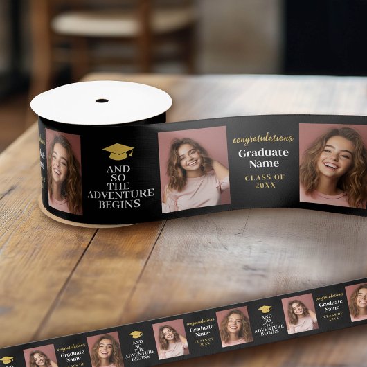 Und so erwartet das Abenteuer Modernes Abschluss 2 Satinband