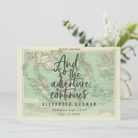 Und so geht das Abenteuer weiter Einladung (Stehend Vorderseite)