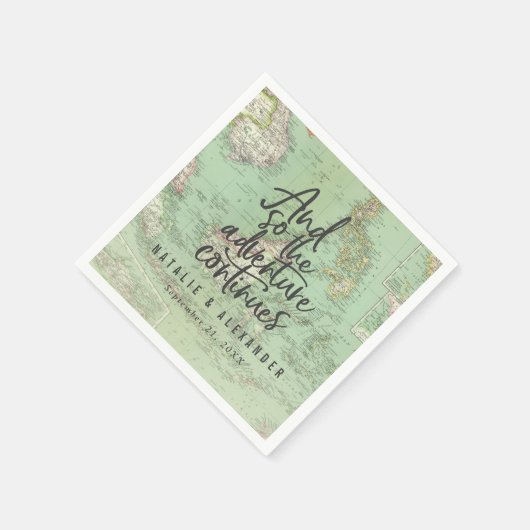 Und so setzt das Abenteuer die Hochzeitsfeier fort Serviette (Ecke)