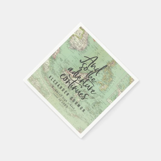 Und so setzt das Abenteuer mit der Abschlussfeier  Serviette (Ecke)