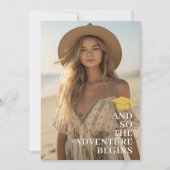 Und so wartet das Abenteuer - Modernes Foto - Grad Einladung (Vorderseite)