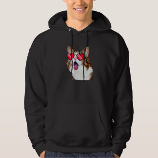 Und süße Katze Gesicht Katze mit Brille Hoodie