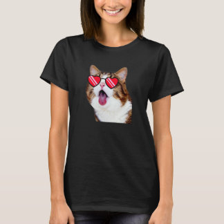 Und süße Katze Gesicht Katze mit Brille T-Shirt