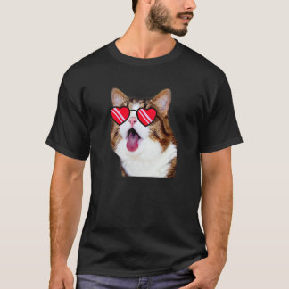 Und süße Katze Gesicht Katze mit Brille T-Shirt