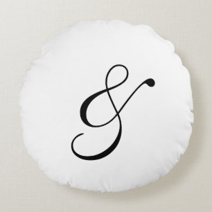 Und Symbol Ampersand Script Typografie Rundes Kissen
