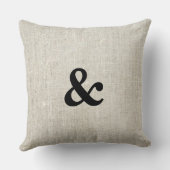 Und u. Hochzeits-Leinenleinwand-Wurfs-Kissen Kissen (Rückseite)