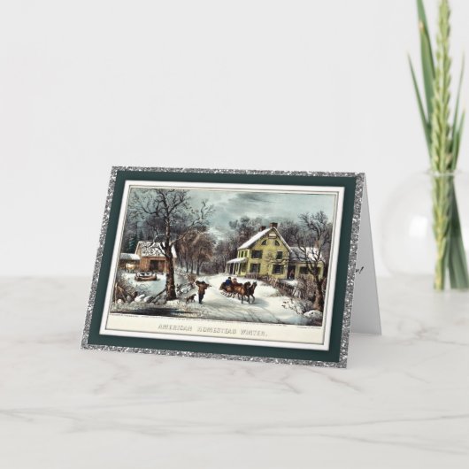 und Vintage Weihnachtskarten Feiertagskarte (Vorderseite)