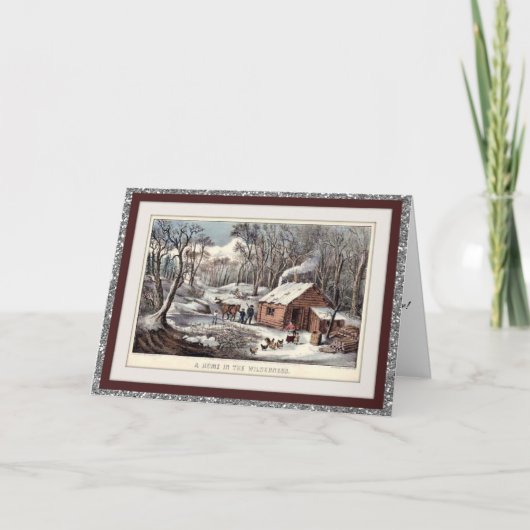 und Vintage Weihnachtskarten Feiertagskarte (Vorderseite)