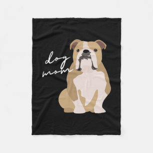 Und Weiße Englische Bulldogge Hundemutter Frau Fleecedecke