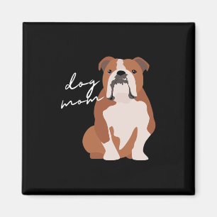 Und weiße englische Bulldogge Hundemutter Frau Magnet