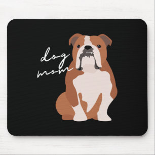 Und weiße englische Bulldogge Hundemutter Frau  Mousepad