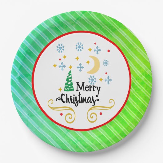 Und zu allen guten Nachtweihnachtlichkeiten, Typog Pappteller (Vorderseite)