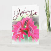 Und zwei werden zu einem Doppel-Gerber-Glückwunsch Karte (Vorderseite)