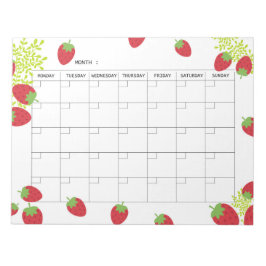Undated Minimal Strawberry Monthly Planner Notizblock