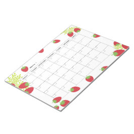 Undated Minimal Strawberry Monthly Planner Notizblock