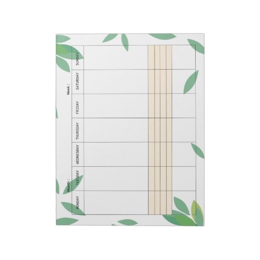 Undated Minimal Weekly Planner Notepad Notizblock (Rotiert)