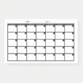 Undated Sticky Note Calendar - Black Post-it Klebezettel (Vorderseite)