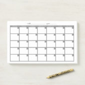 Undated Sticky Note Calendar - Grau Post-it Klebezettel (Auf Schreibtisch)