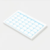 Undated Sticky Note Calendar - Light Blue Post-it Klebezettel (angewinkelt)