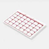 Undated Sticky Note Calendar - Red Post-it Klebezettel (angewinkelt)