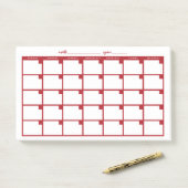 Undated Sticky Note Calendar - Red Post-it Klebezettel (Auf Schreibtisch)