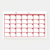 Undated Sticky Note Calendar - Red Post-it Klebezettel (Vorderseite)