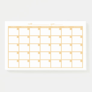Undated Sticky Note Calendar - Yellow Post-it Klebezettel
