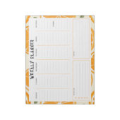 Undated Vertical Weekly Planner, Orange Border Notizblock (Rotiert)