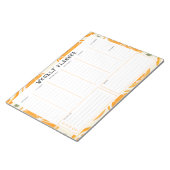 Undated Vertical Weekly Planner, Orange Border Notizblock (angewinkelt)