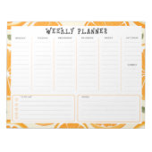 Undated Vertical Weekly Planner, Orange Border Notizblock (Vorderseite)