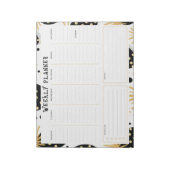 Undated Weekly Planner, Black and Gold Accents Notizblock (Rotiert)