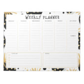 Undated Weekly Planner, Black and Gold Accents Notizblock (Vorderseite)