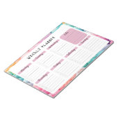 Undated Weekly Planner, Rainbow Cloud Border Notep Notizblock (angewinkelt)