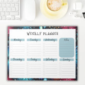 Undated Weekly Planner with Fireworks Border Notizblock